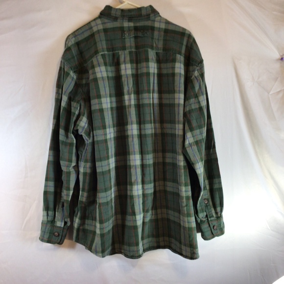 Duluth Trading Co Flannel Shirt 2XL Green Plaid  Button Front Workwear Outdoors - Picture 2 of 7